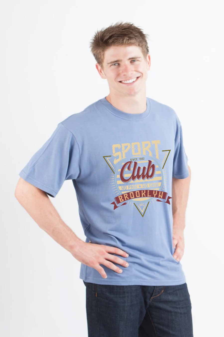 Sport Club Men's Bamboo Viscose/Organic Cotton Short Sleeve Graphic T-Shirt - The7Letter