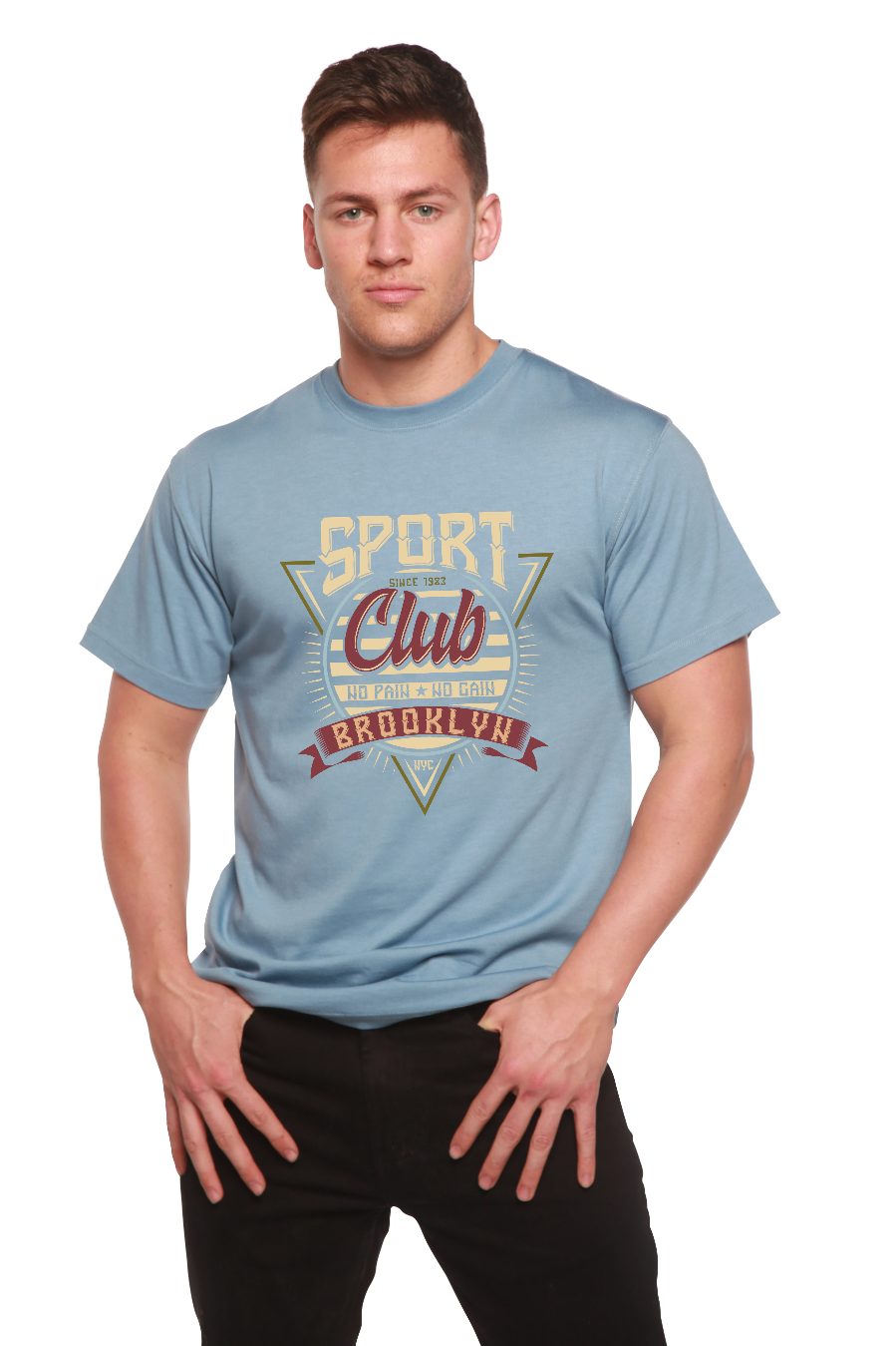 Sport Club Men's Bamboo Viscose/Organic Cotton Short Sleeve Graphic T-Shirt - The7Letter