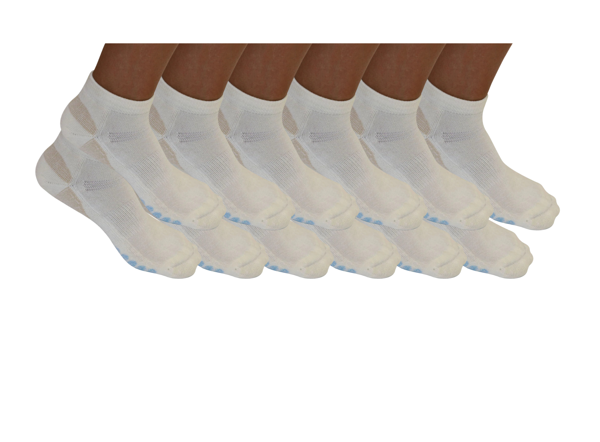 High Performance Anklet Bamboo Viscose Socks Unisex White Color - 12-pack - The7Letter