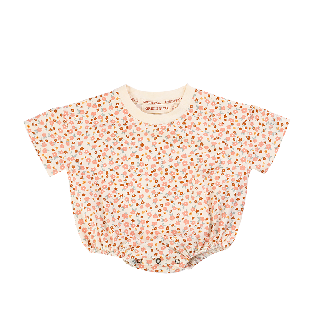 Bubble Romper | Organic Cotton Jersey - Sunset Meadow - The7Letter