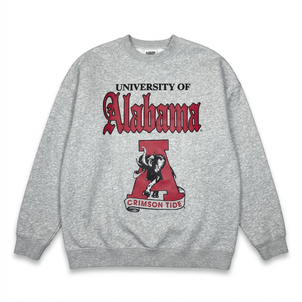 Das Old English Rundhals-Sweatshirt – University of Alabama (100 % Baumwolle, Heavyweight)