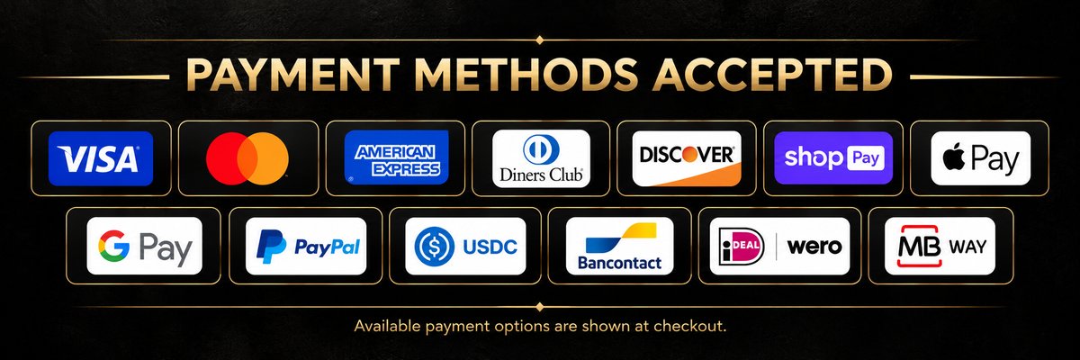Available payment options are shown at checkout. ACH Direct Debit is for eligible B2B orders only.