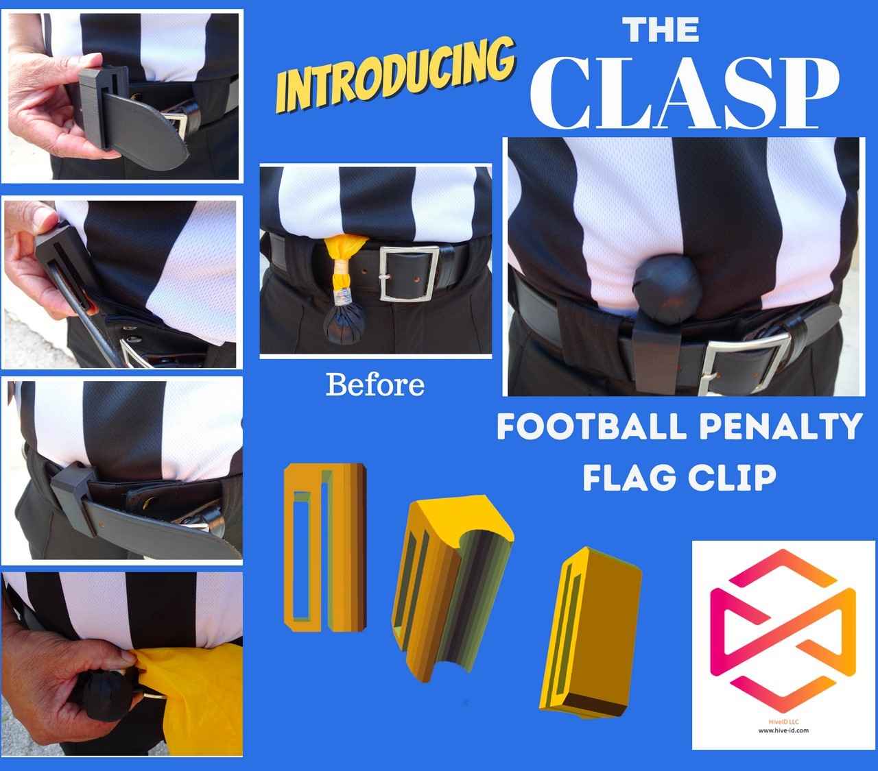 The Clasp - Football Penalty Flag Belt Clip