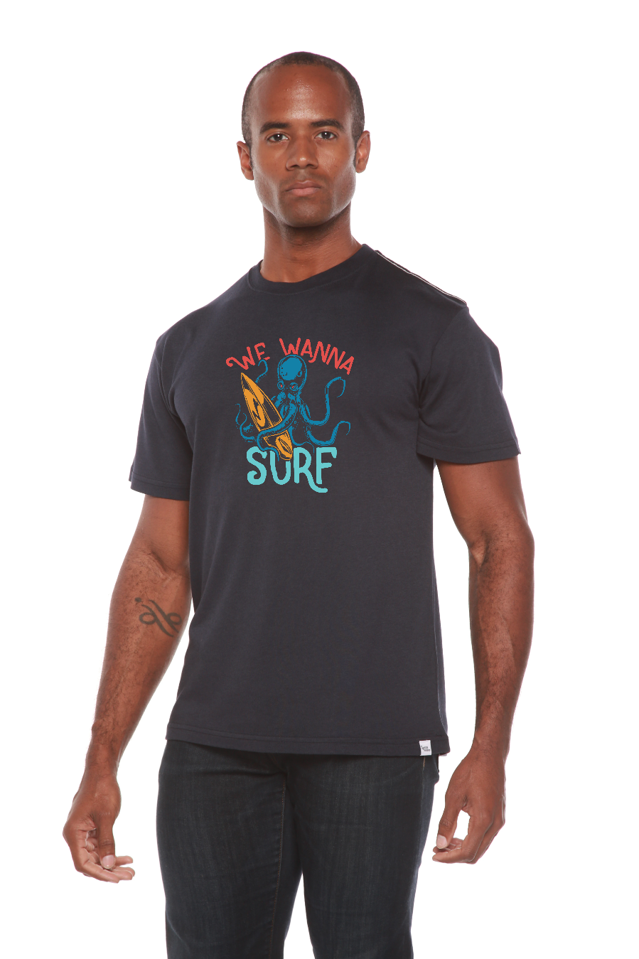We Wanna Surf Men's Bamboo Viscose/Organic Cotton Short Sleeve Graphic T-Shirt - The7Letter
