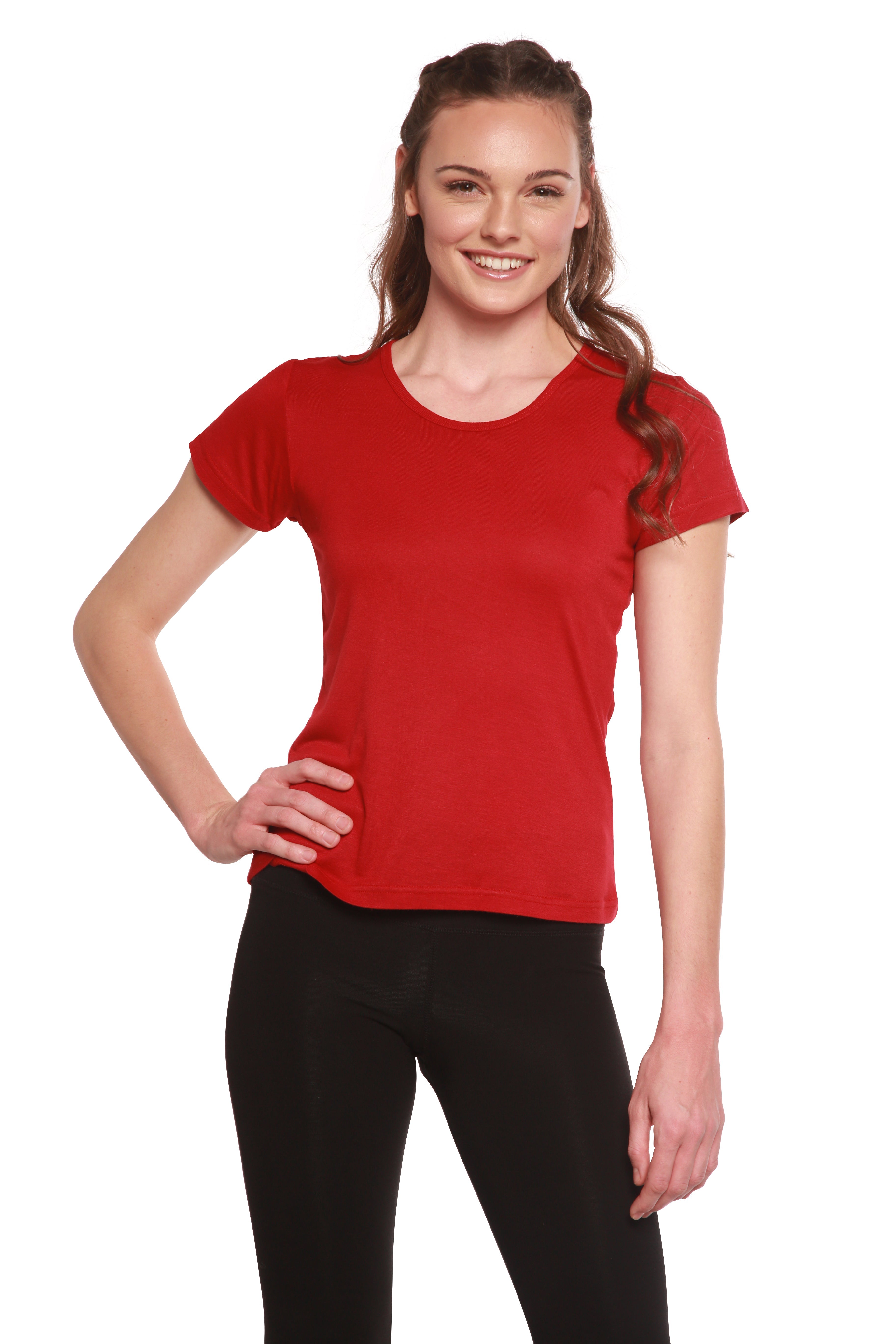 Women's 100% Bamboo Viscose Scoop Neck Short Sleeve T-Shirt - The7Letter