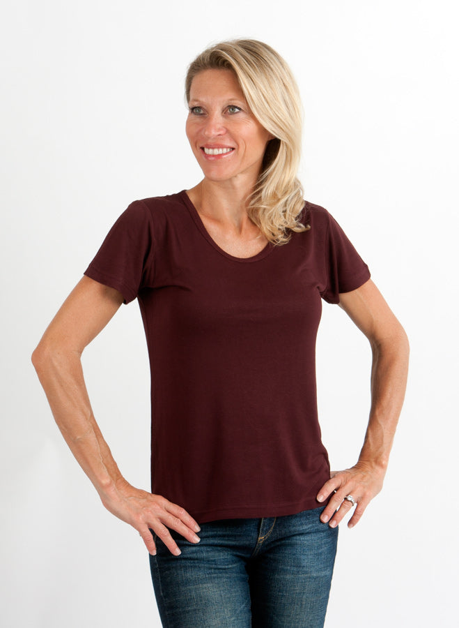 Women's 100% Bamboo Viscose Scoop Neck Short Sleeve T-Shirt - The7Letter