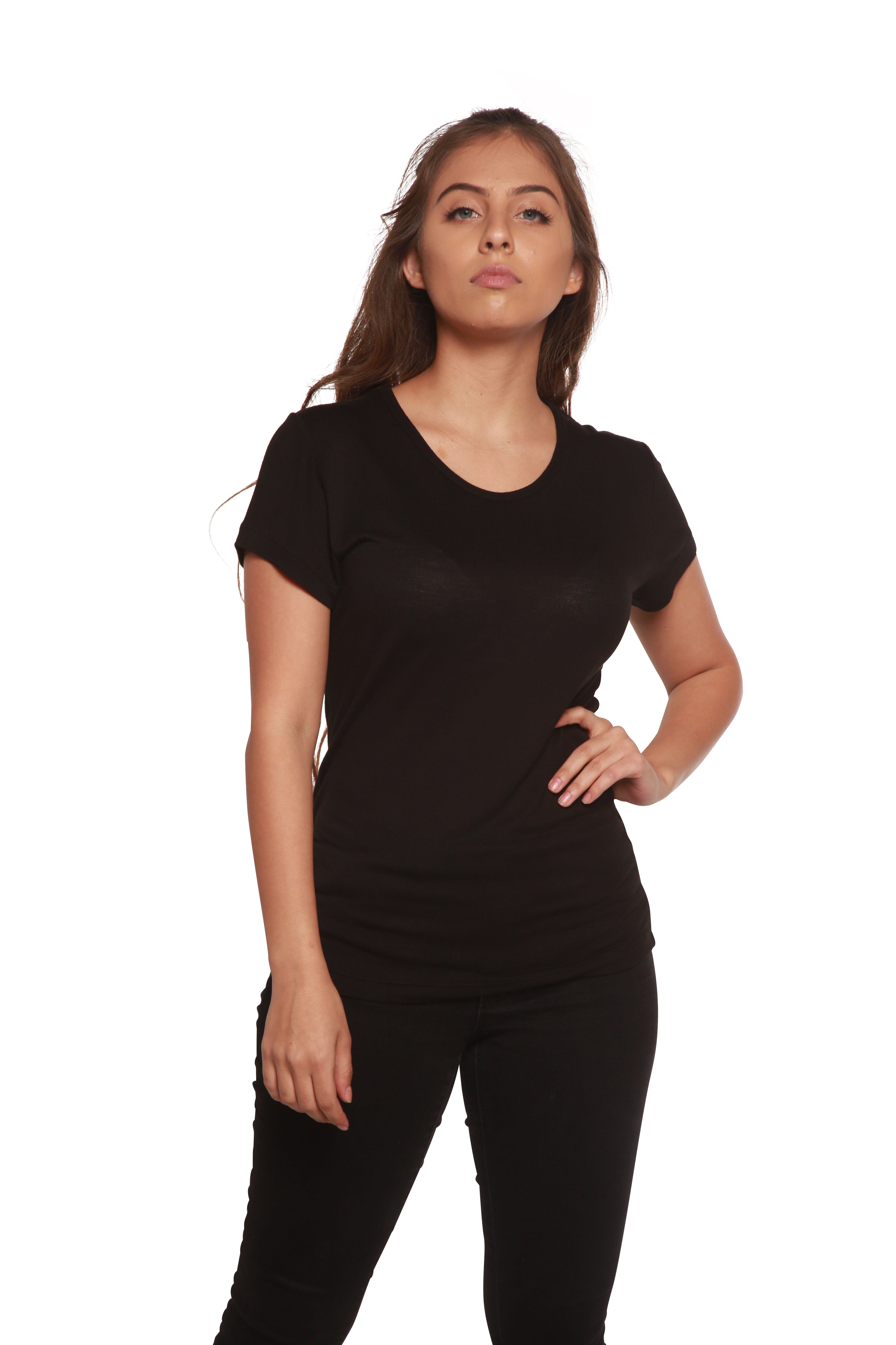 Women's 100% Bamboo Viscose Scoop Neck Short Sleeve T-Shirt - The7Letter