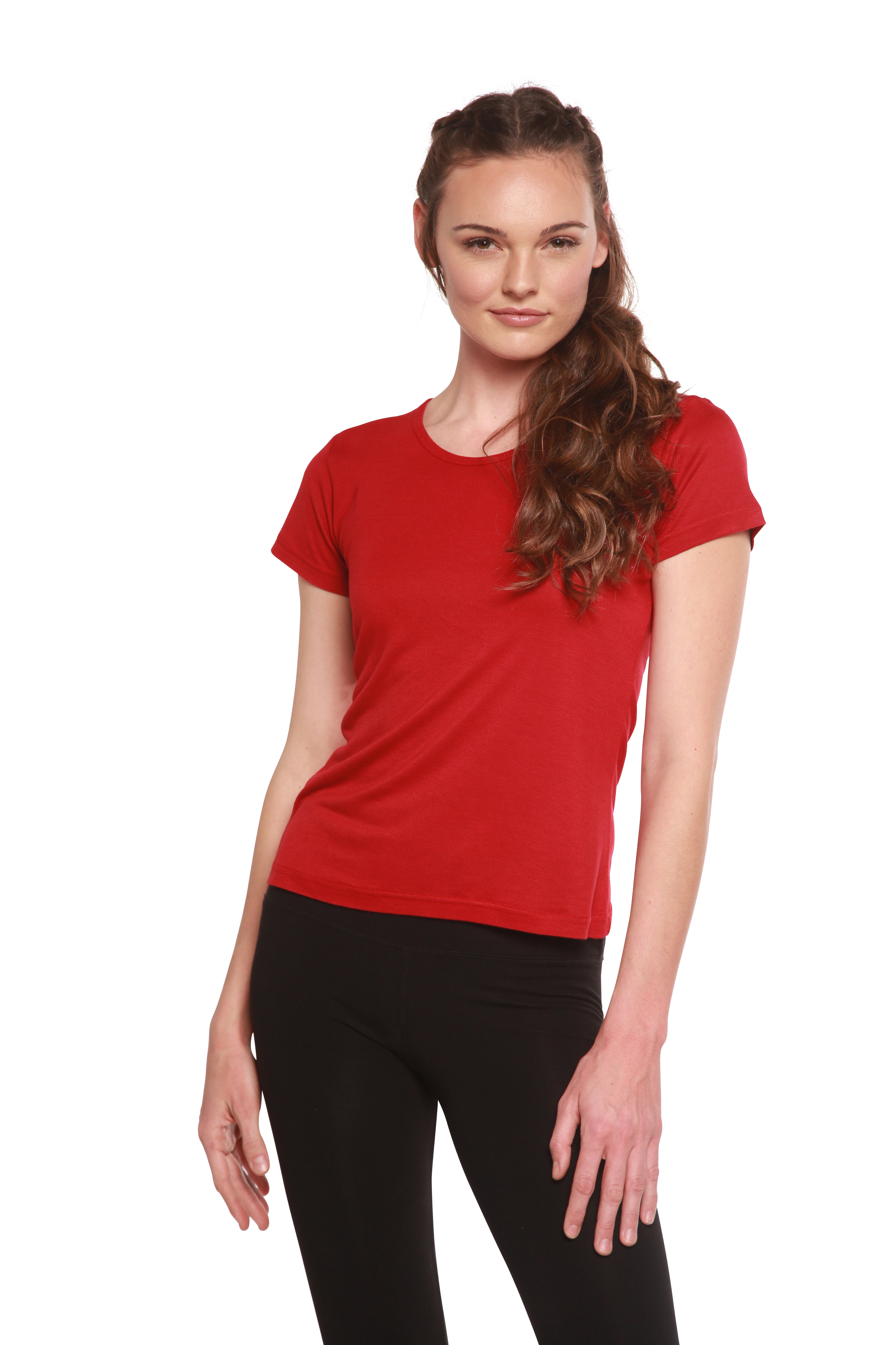 Women's 100% Bamboo Viscose Scoop Neck Short Sleeve T-Shirt - The7Letter