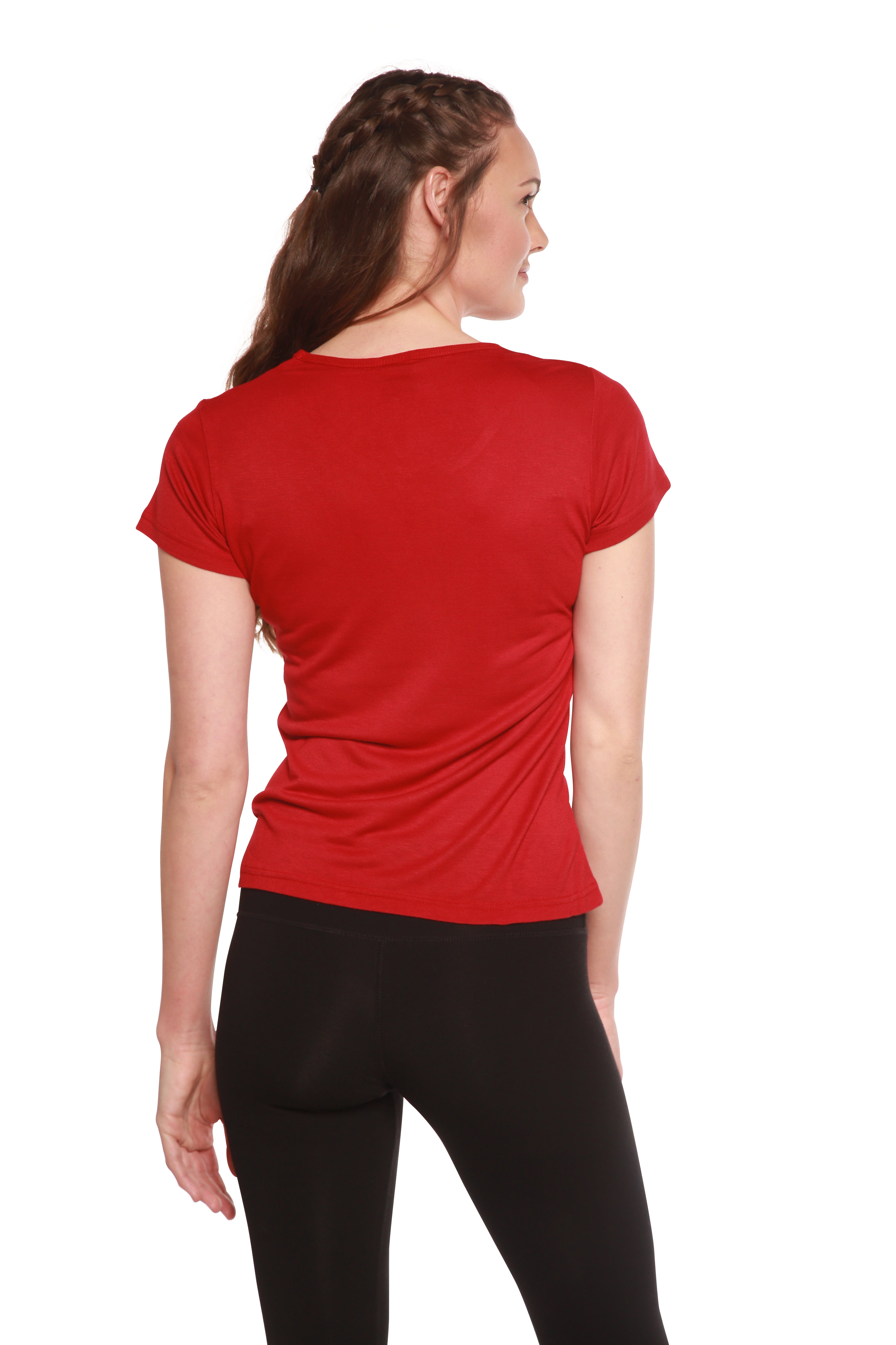 Women's 100% Bamboo Viscose Scoop Neck Short Sleeve T-Shirt - The7Letter