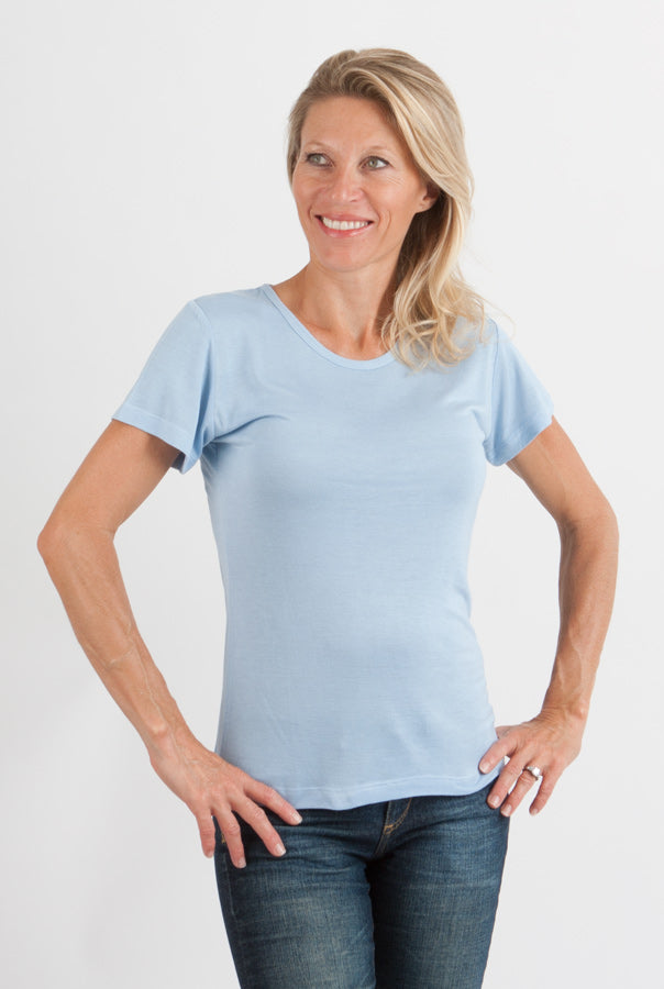 Women's 100% Bamboo Viscose Scoop Neck Short Sleeve T-Shirt - The7Letter