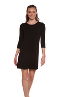 Women's A-Line Bamboo Viscose Dress in Black - The7Letter