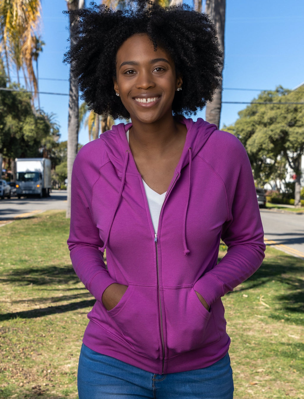 Women's Bamboo French Terry Zip Hooded Sweatshirt - The7Letter