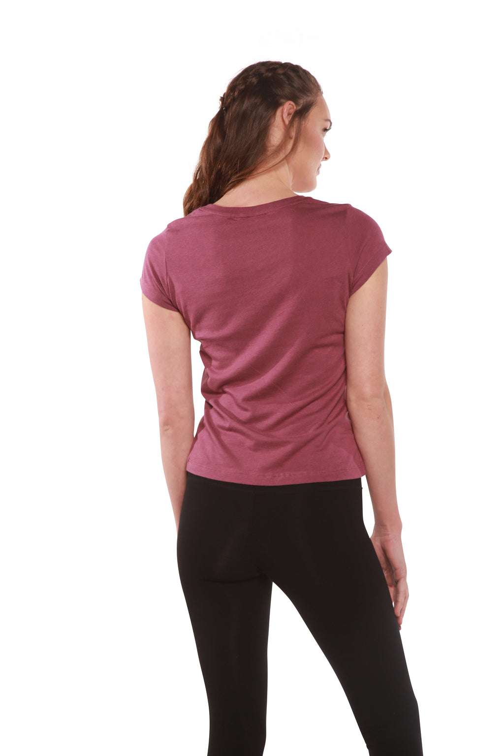 Women's Bamboo Viscose/Cotton V-Neck Cap Sleeve T-Shirt - The7Letter