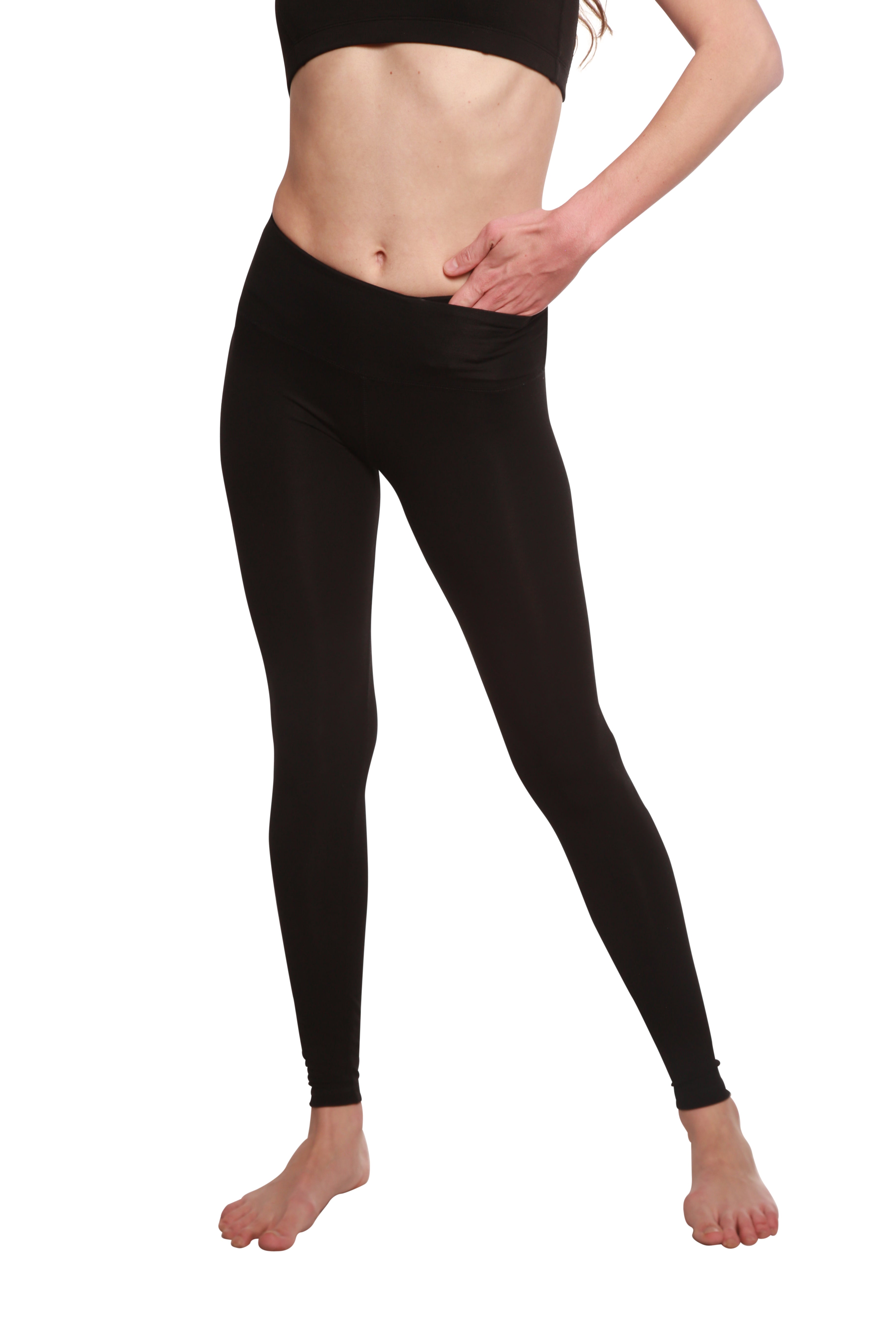 Clearance Women's Bamboo/Cotton Full Length Legging in Black - The7Letter