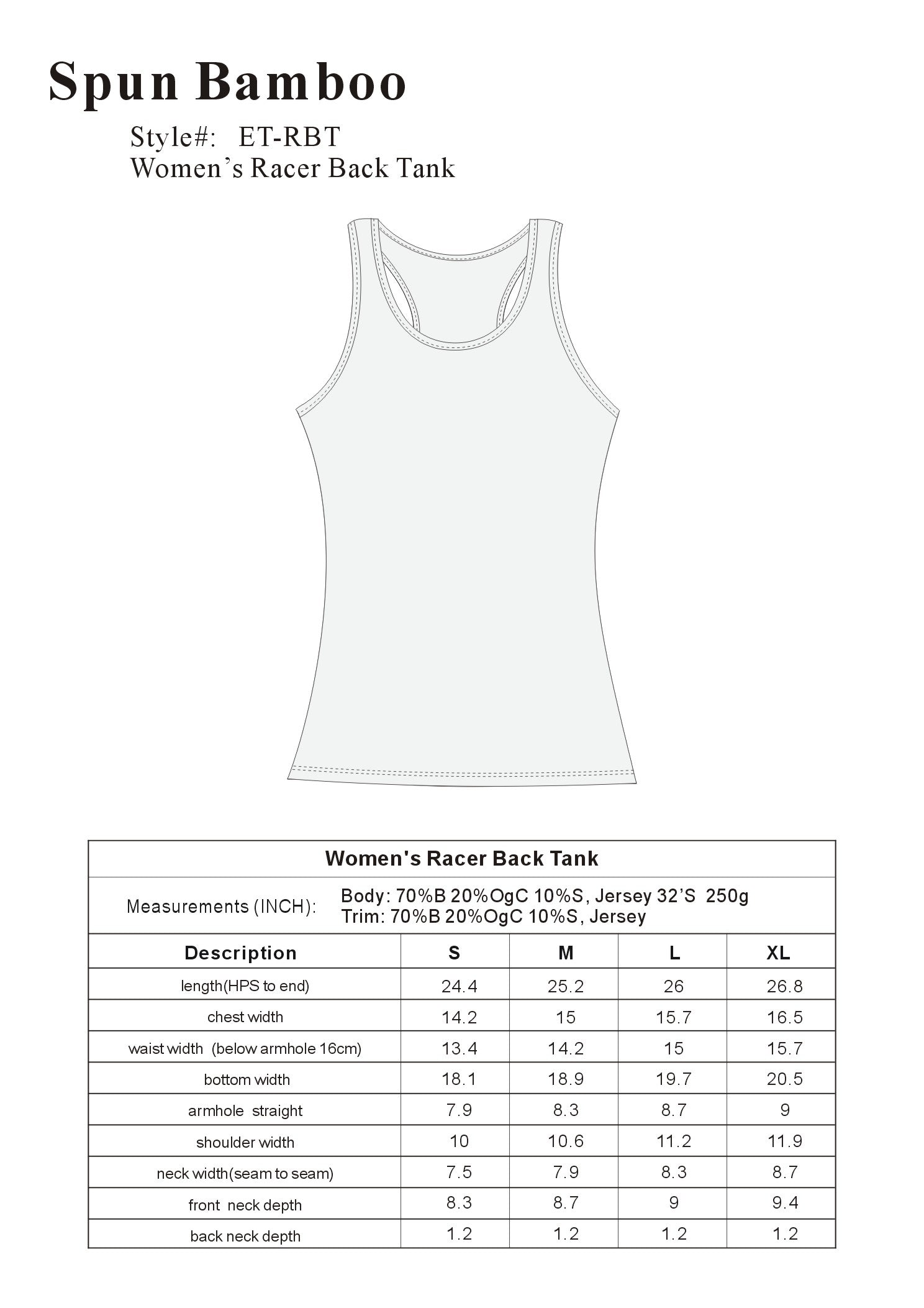 Clearance Women's Bamboo/Cotton Racer Back Tank Top - The7Letter