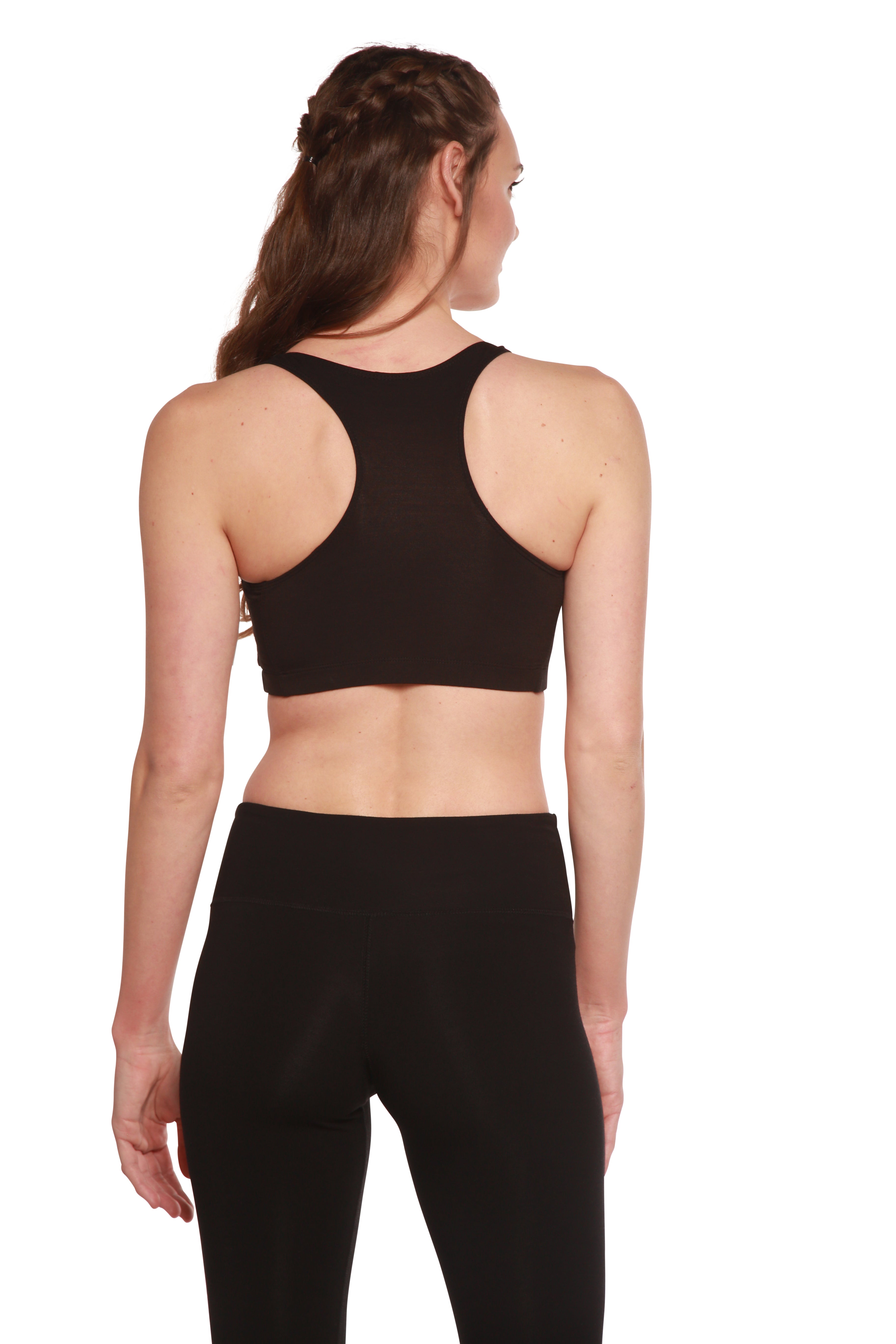 New Women's Bamboo Padded Sports Bra in Black - The7Letter