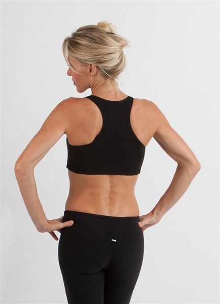New Women's Bamboo Padded Sports Bra in Black - The7Letter