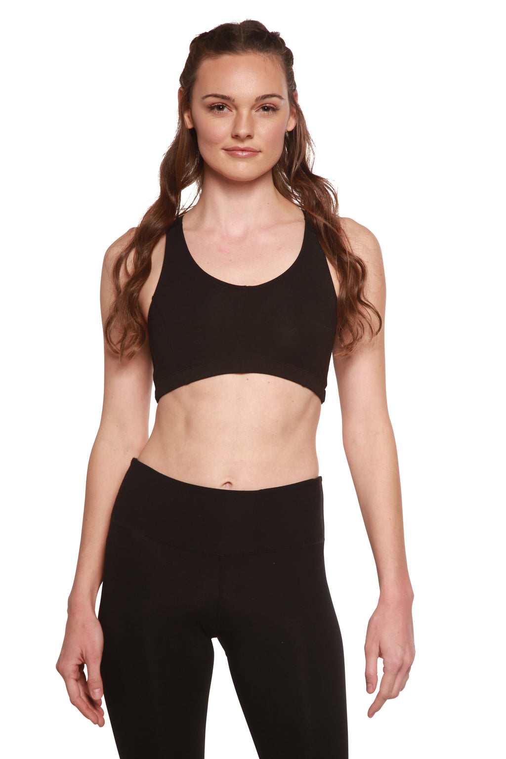 New Women's Bamboo Padded Sports Bra in Black - The7Letter