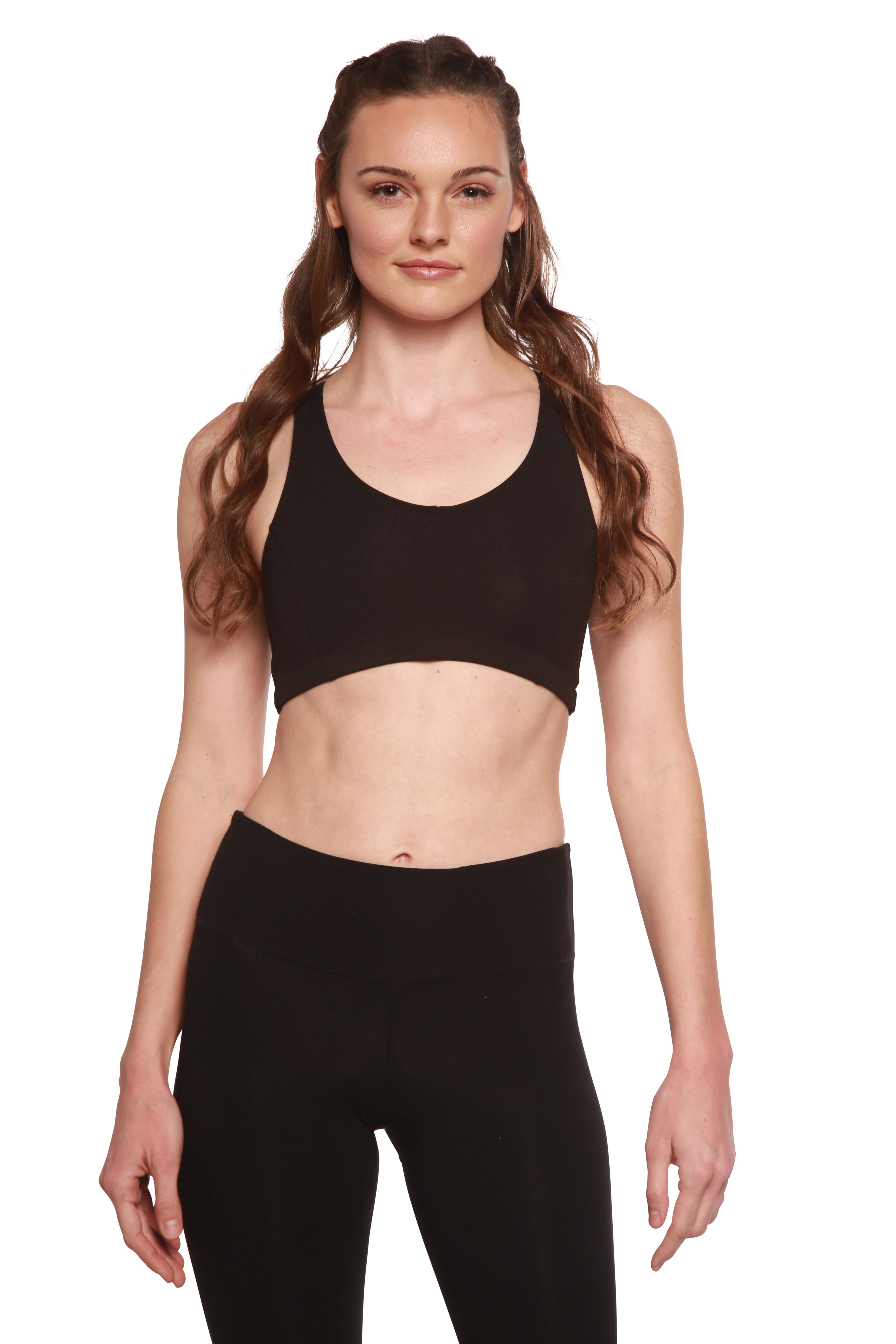 New Women's Bamboo Padded Sports Bra in Black - The7Letter