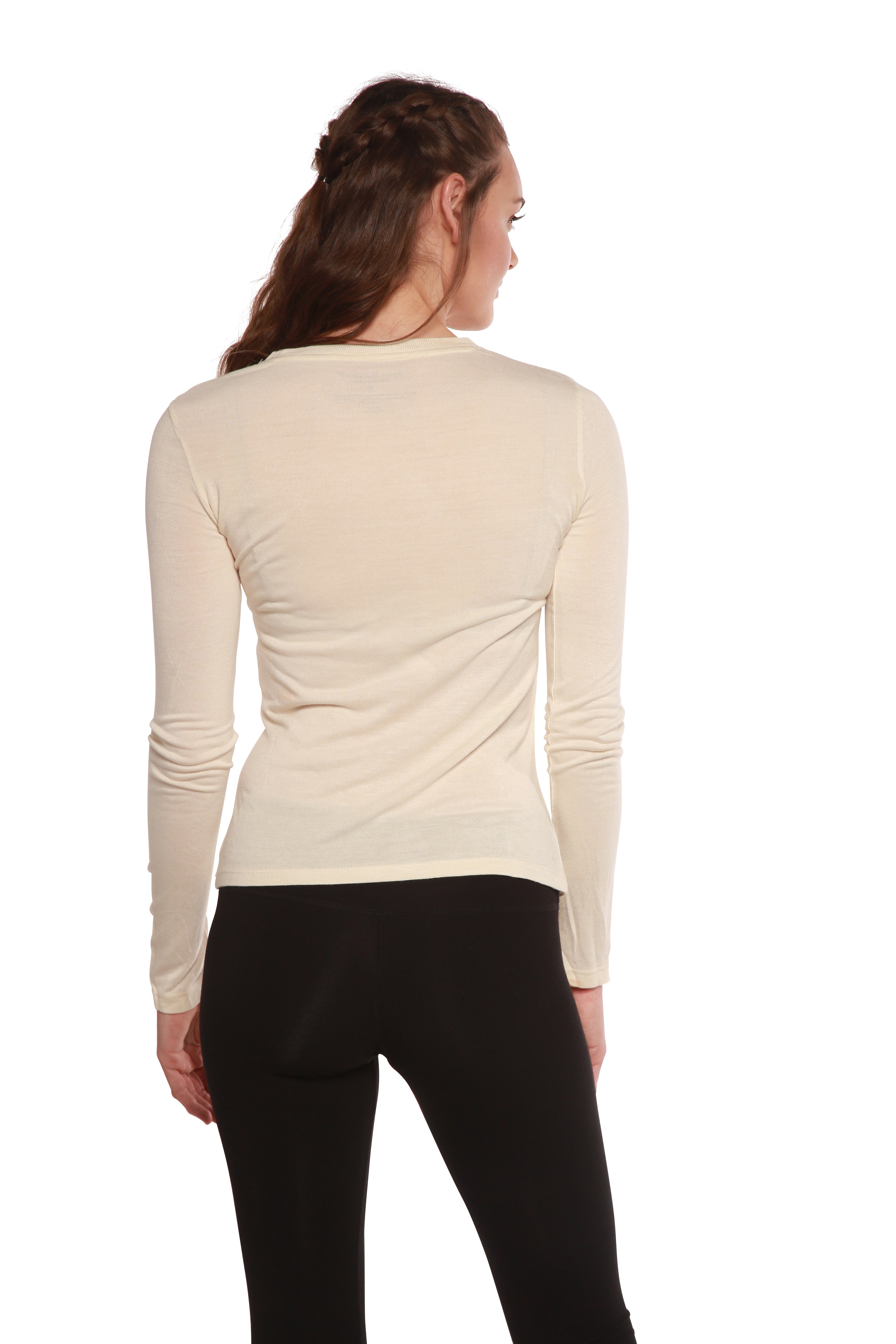 Clearance Women's Scoop Neck 100% Bamboo Viscose Long Sleeve Shirt - The7Letter