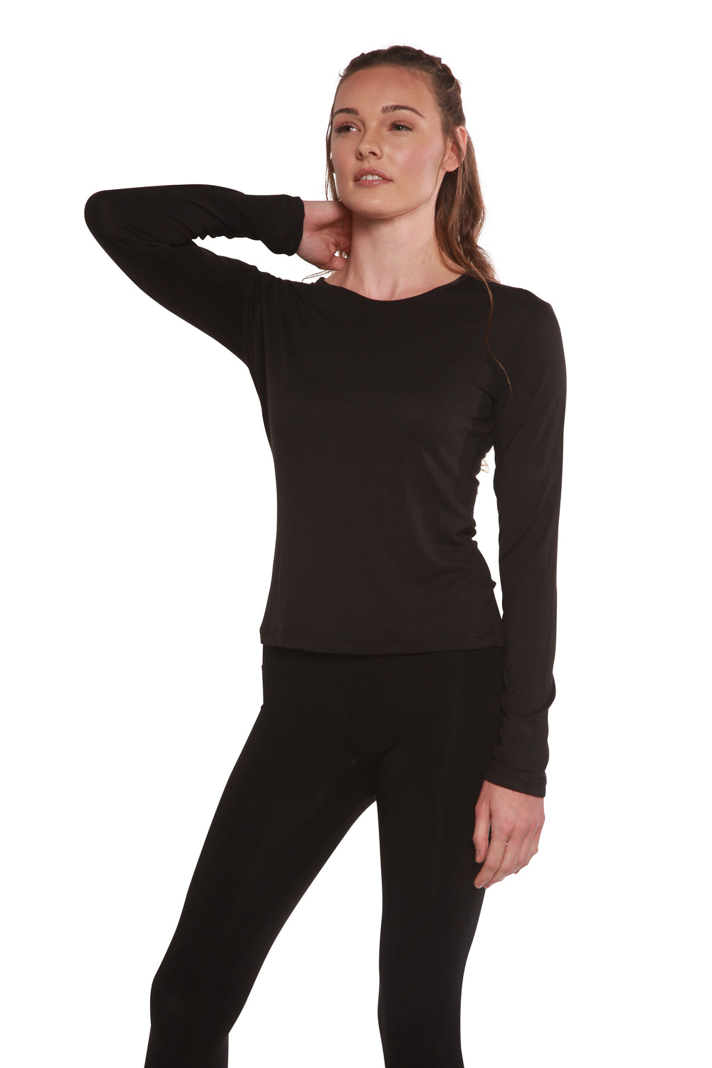 Clearance Women's Scoop Neck 100% Bamboo Viscose Long Sleeve Shirt - The7Letter