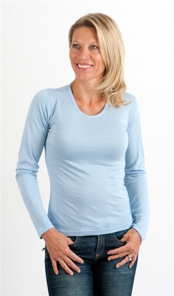 Clearance Women's Scoop Neck 100% Bamboo Viscose Long Sleeve Shirt - The7Letter