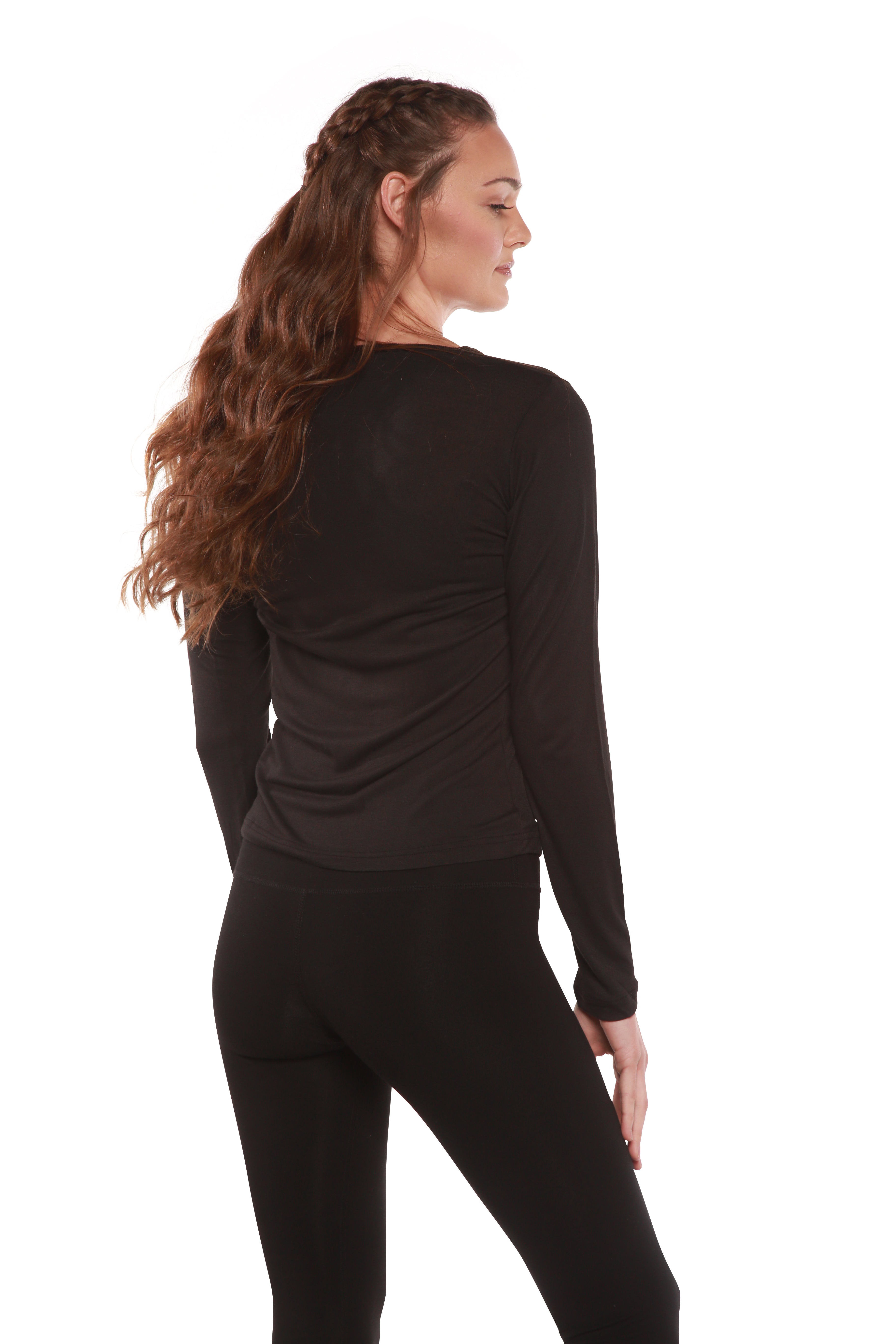 Clearance Women's Scoop Neck 100% Bamboo Viscose Long Sleeve Shirt - The7Letter