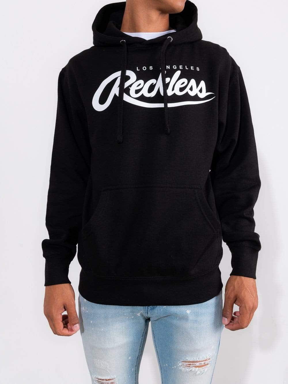 Sweat à Capuche Big R Script - Noir/Blanc