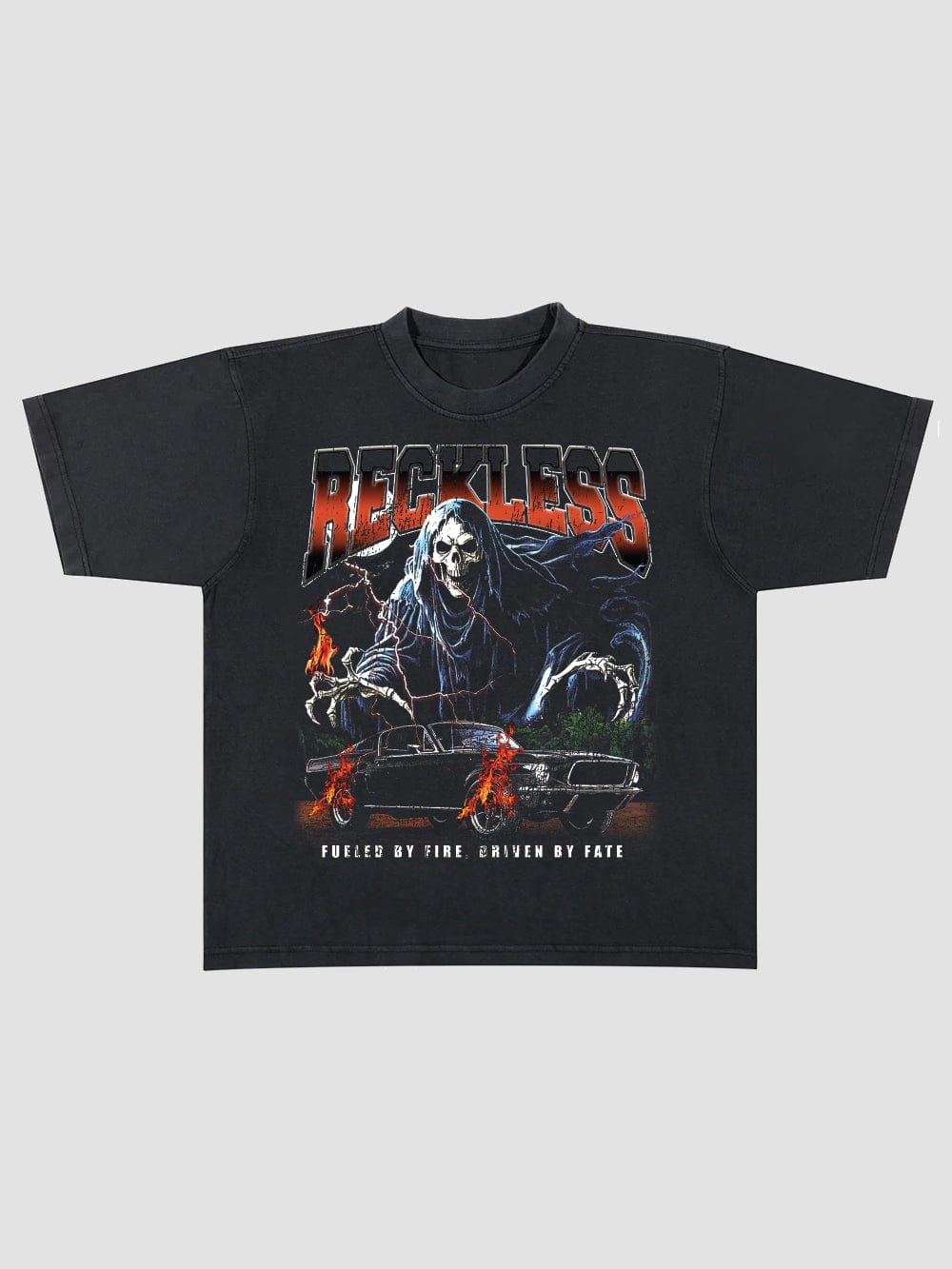 T-shirt effet délavé - Noir